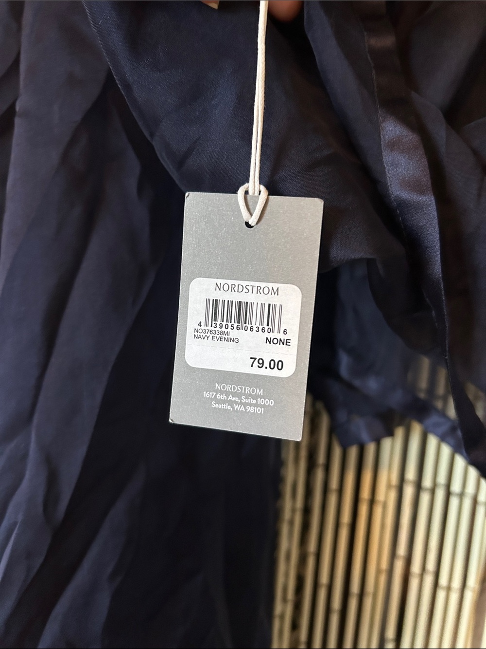 Nordstrom Navy Lightweight Draped Scarf Wrap - Picture 3 of 6